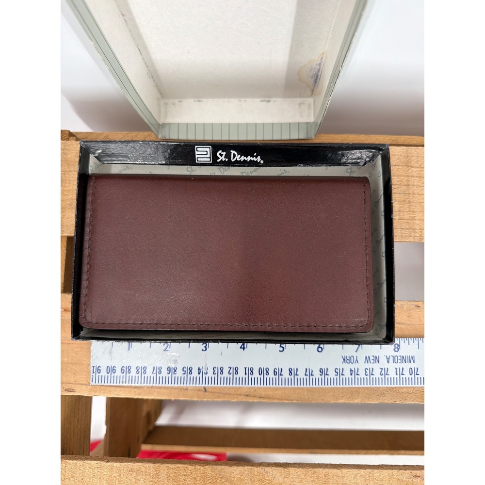 Vintage St. Dennis Pocket Size Agenda Burgundy Leather Diary Address Book NOS